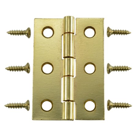 2 x 1-3/8"" Bright Brass Plated Steel Butt Hinges 4PK -  MIDWEST FASTENER, 37184